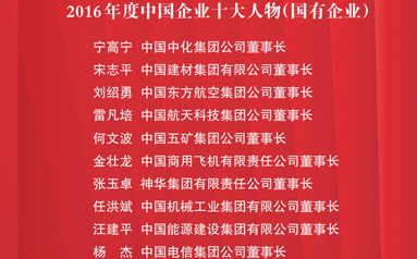 2016年度中国企业十大人物（国有企业）