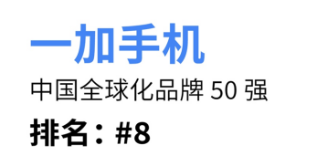 一加连续6年蝉联BrandZ中国全球化品牌50强，4年稳居前10