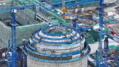 中廣核廣東太平嶺核電2號機(jī)組完成內(nèi)穹頂封頂