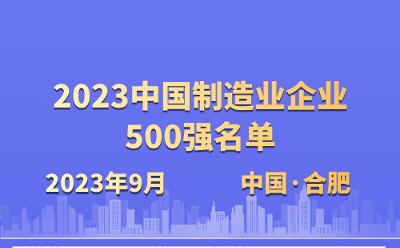 2023中国制造业企业500强名单发布