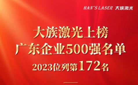 制造業扛旗！大族激光強勢入選廣東500強企業