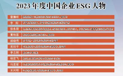 吴和平总经理荣膺“2023年度中国企业ESG人物”