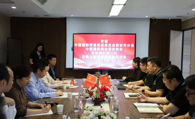 中国国际贸易促进委员会西安市分会会长冉红斌一行莅临大唐领域控股座谈交流